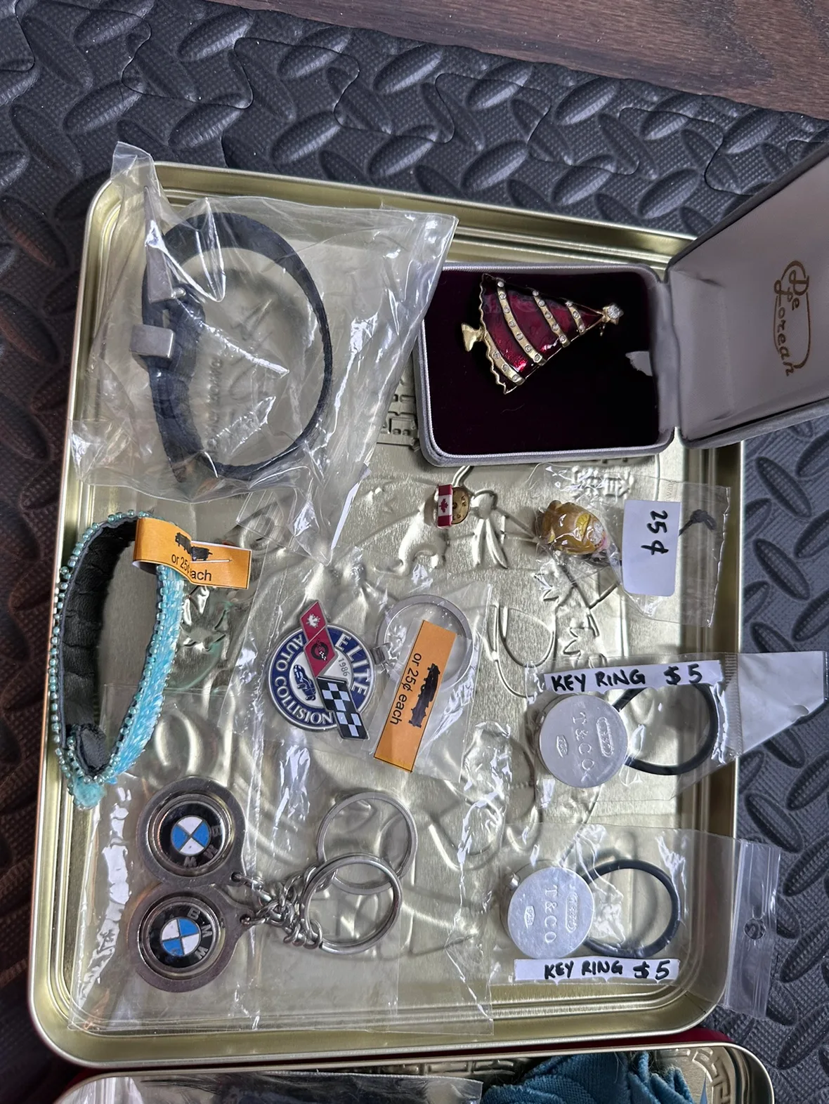 Lot of costume jewelry necklace earring keychain pins wig image indicator(7)