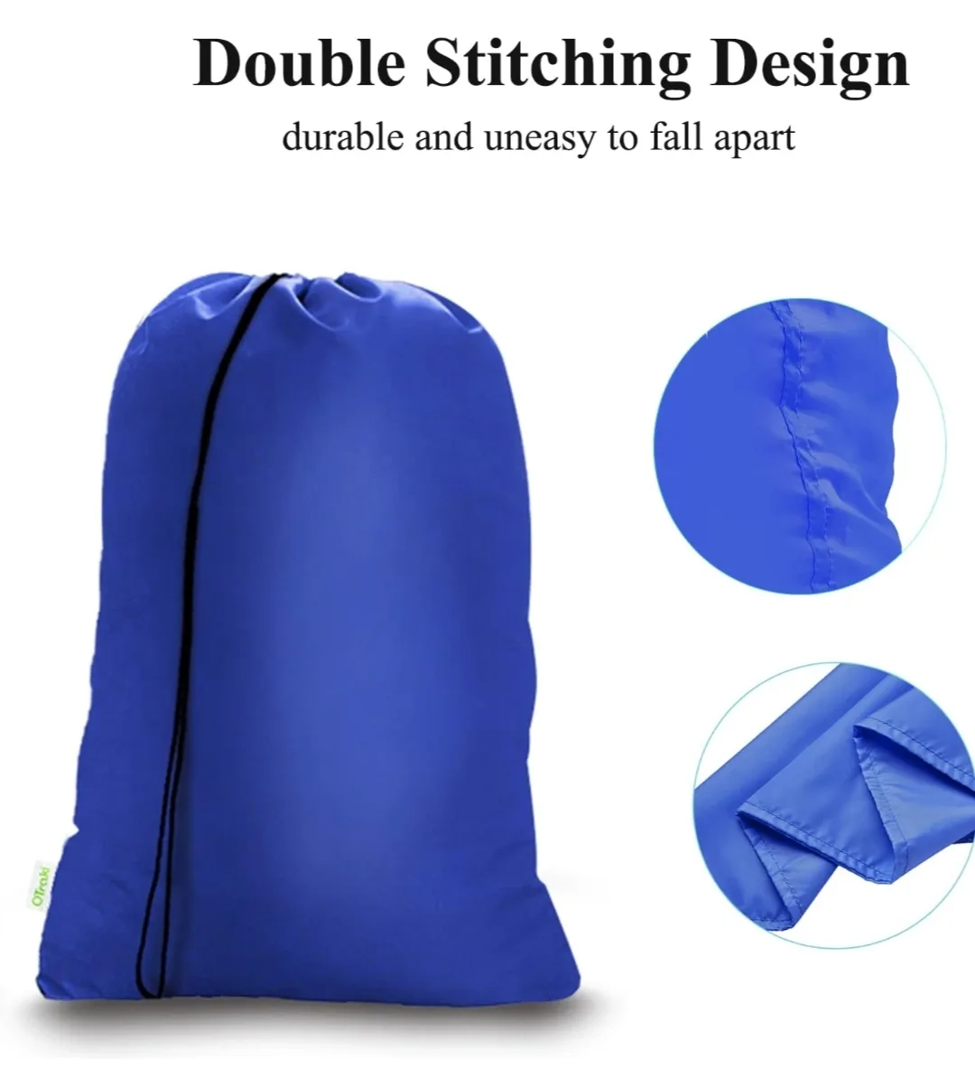 OTraki 2-Pack Heavy-Duty Laundry Bags 28x45in (Blue & Black) image indicator(4)