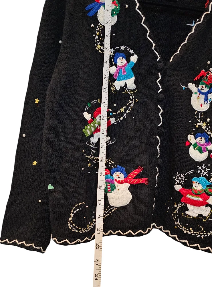 Vintage Black Christmas Snowman Sweater image indicator(9)