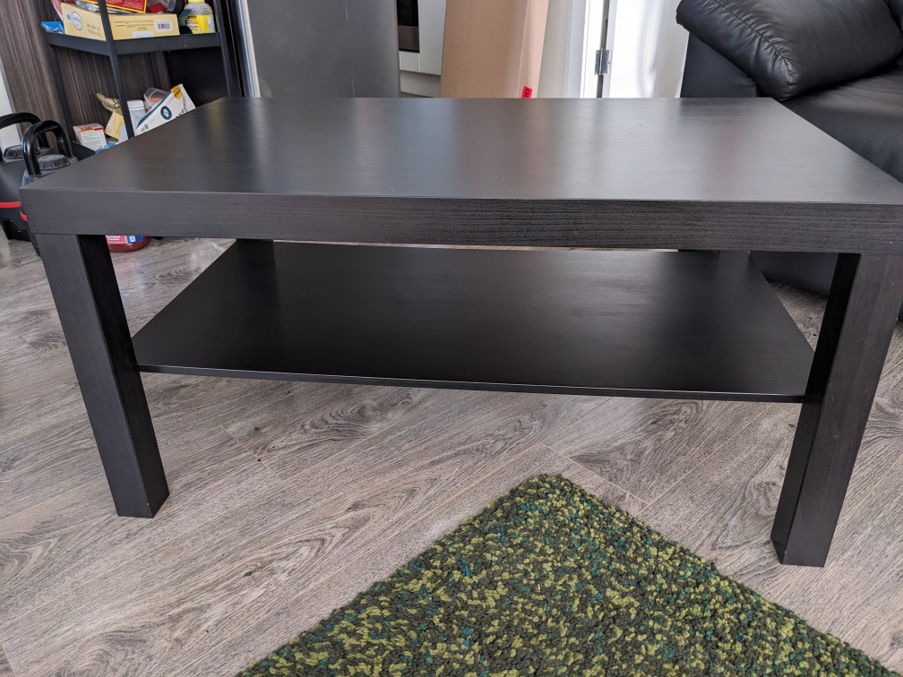 IKEA Black Coffee Table with Shelf