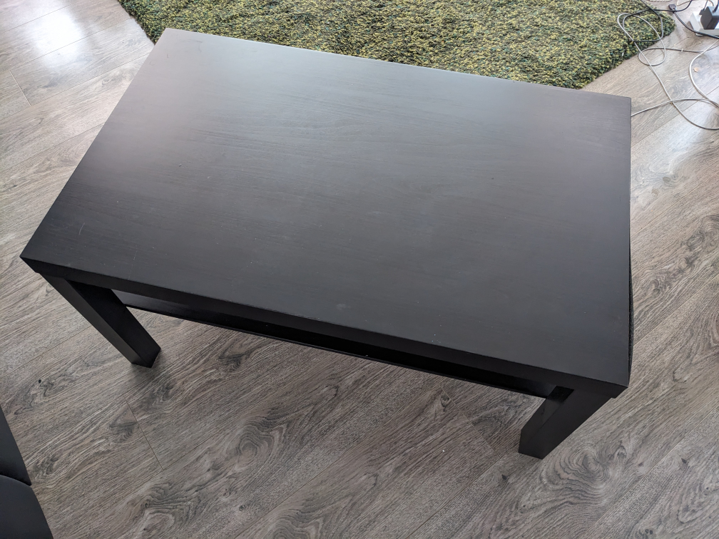 IKEA Black Coffee Table with Shelf - photo 2