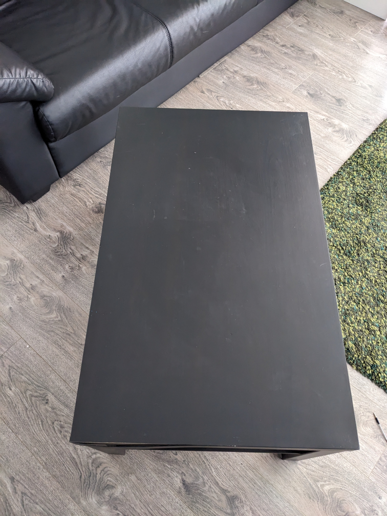 IKEA Black Coffee Table with Shelf - photo 3