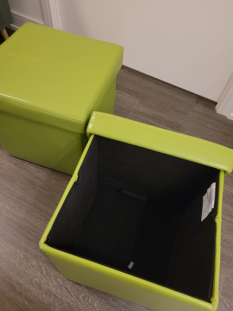Small Folding Storage Ottoman Cube - photo 2