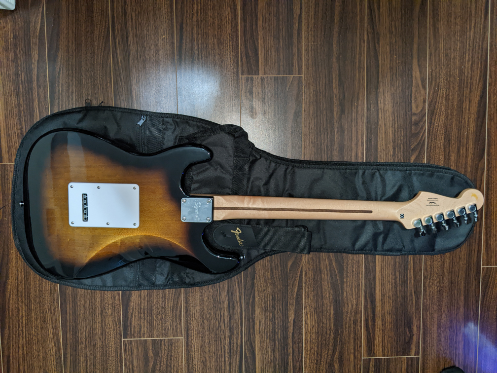 Squier by Fender Stratocaster Electric Guitar with Amp and Stand - photo 3