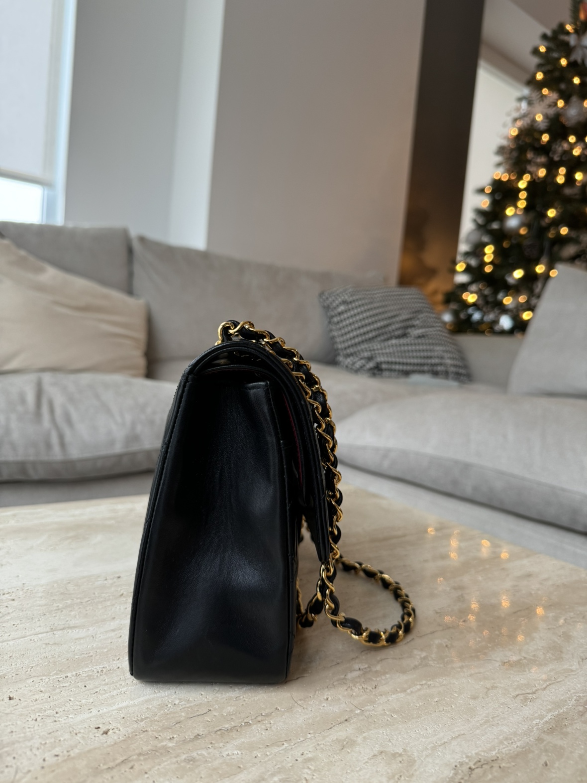 Chanel double classic flap bag in lambskin 24k gold hardware - photo 4