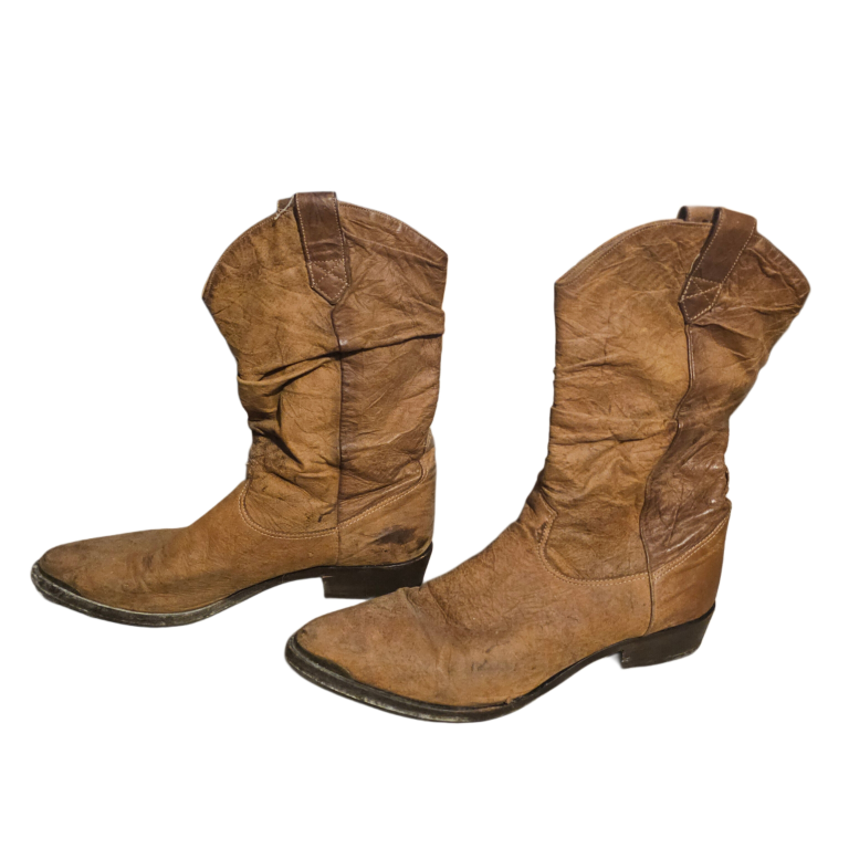 Vintage Brown Suede Cowboy Boots