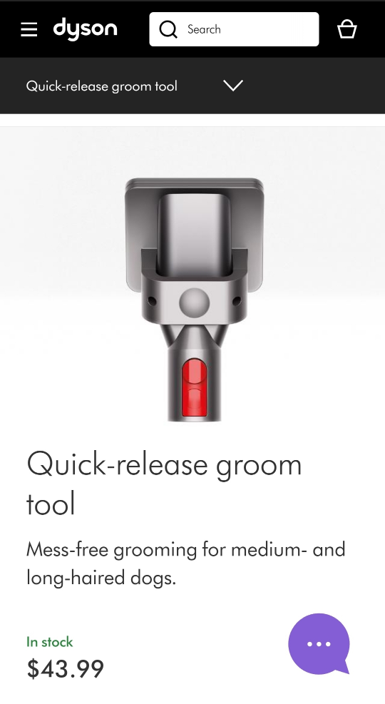 Quick Release Dyson Pet Grooming Tool