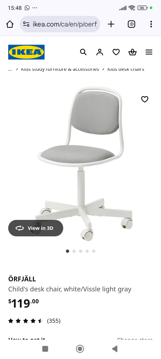 IKEA ÖRFJÄLL Child's Desk Chair - photo 3