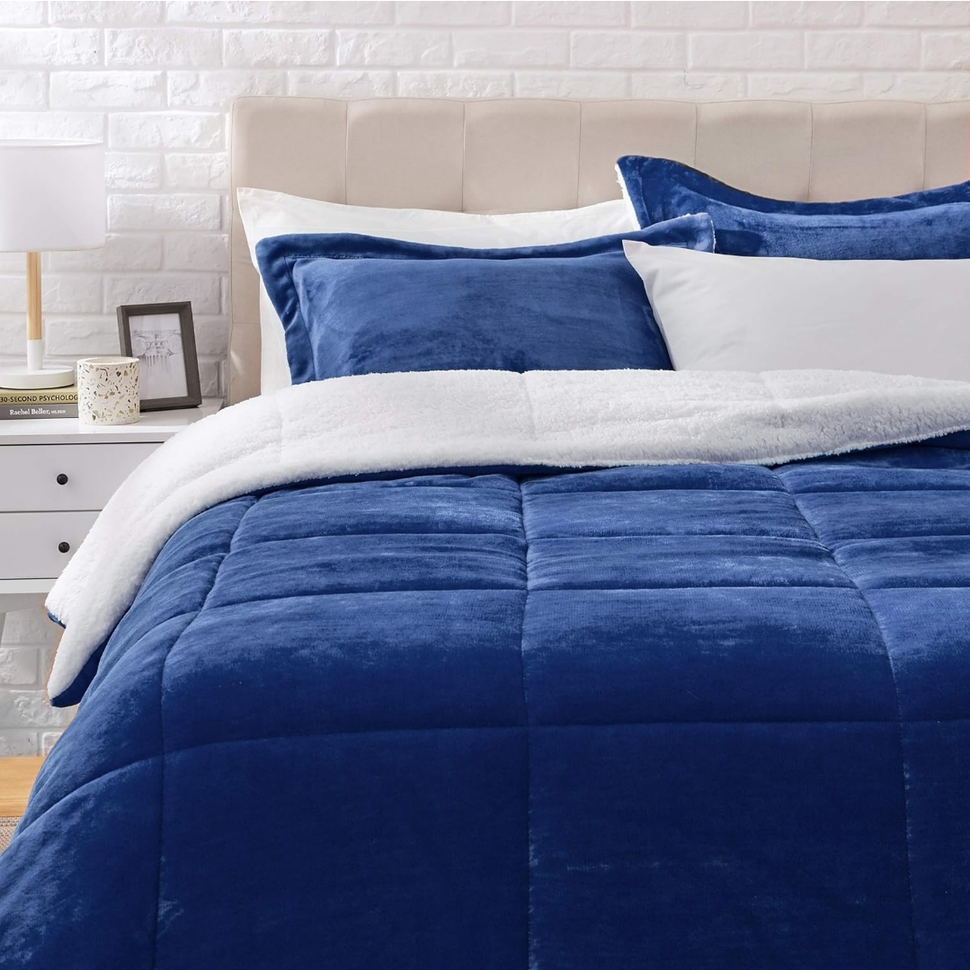 Blue Sherpa Fleece Blanket