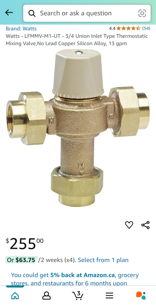 Watts - LFMMV-M1-UT - 3/4 Union Inlet Type Thermostatic - photo 2