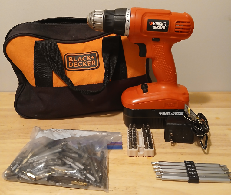 Black+Decker Cordless Drill with Case, Charger, and Bits