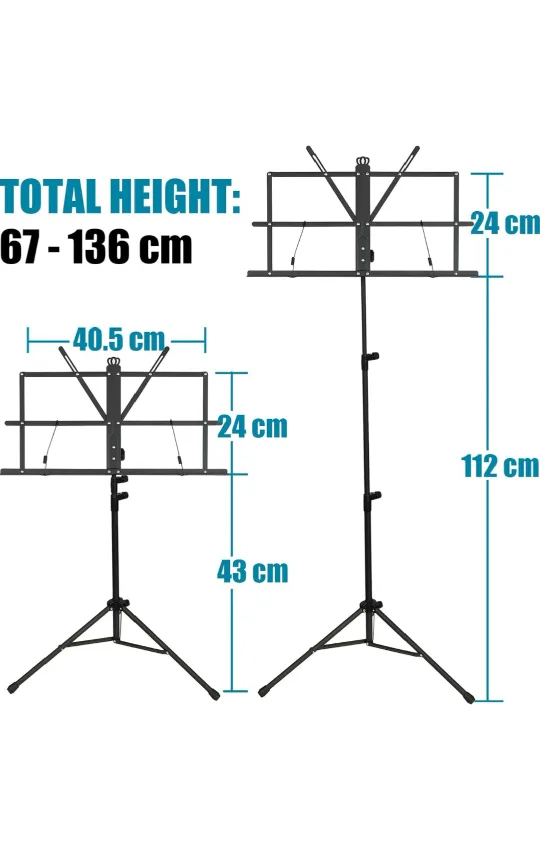 2 in 1 Duasl-Use Desktop Book Stand Folding Music Holder image indicator(2)