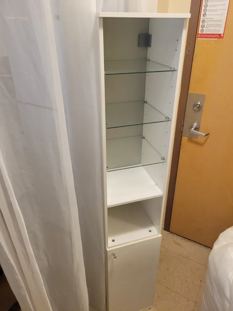 White Cabinet with Glass Shelves thumbnail