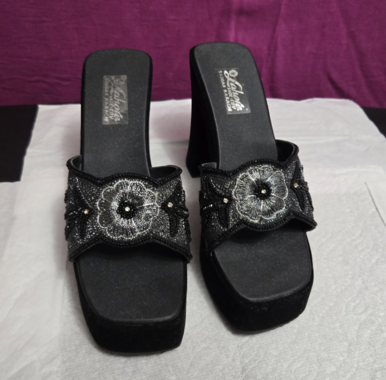 Women's Black Platform Sandals - photo 4