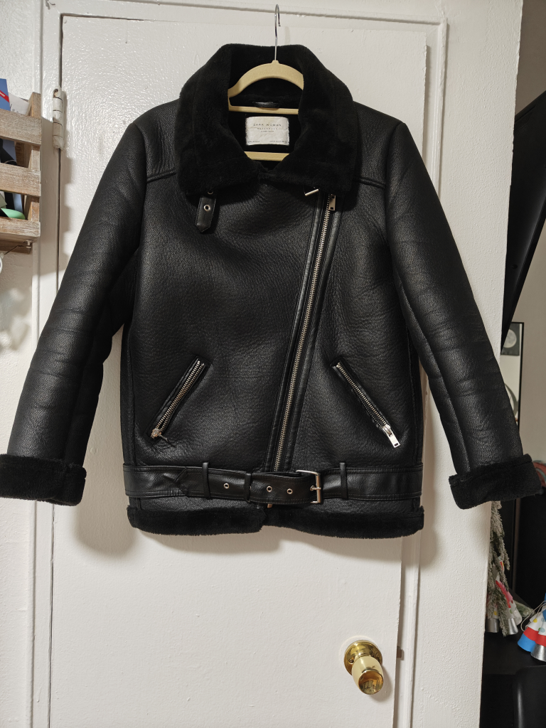 Zara Woman Faux Leather Aviator Jacket - photo 2
