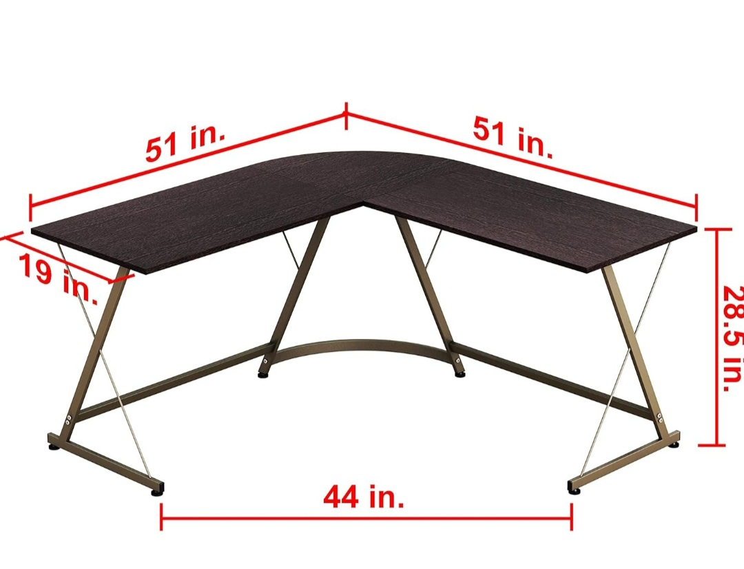 Corner Computer Desk with Metal Frame - photo 2