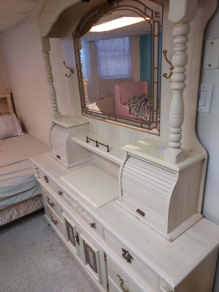 White Vanity Dresser with Mirror - photo 2