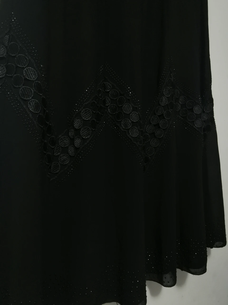 New Black Long Skirt with Embellishments