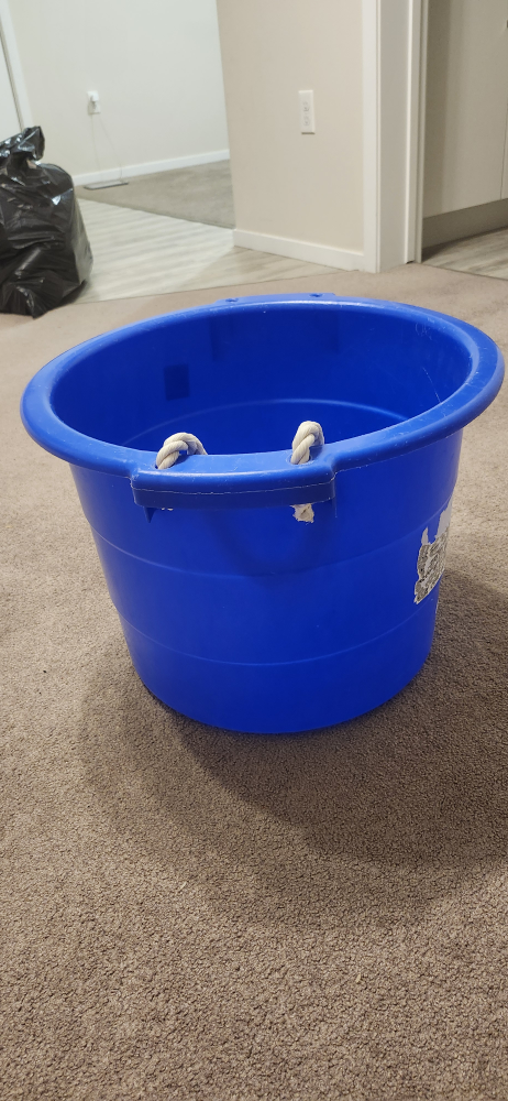FREE Large Blue Plastic Tub with Rope Handles