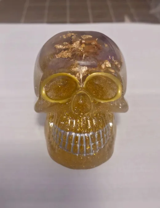 Elegant Golden Resin Skull, crafted with love image indicator(4)