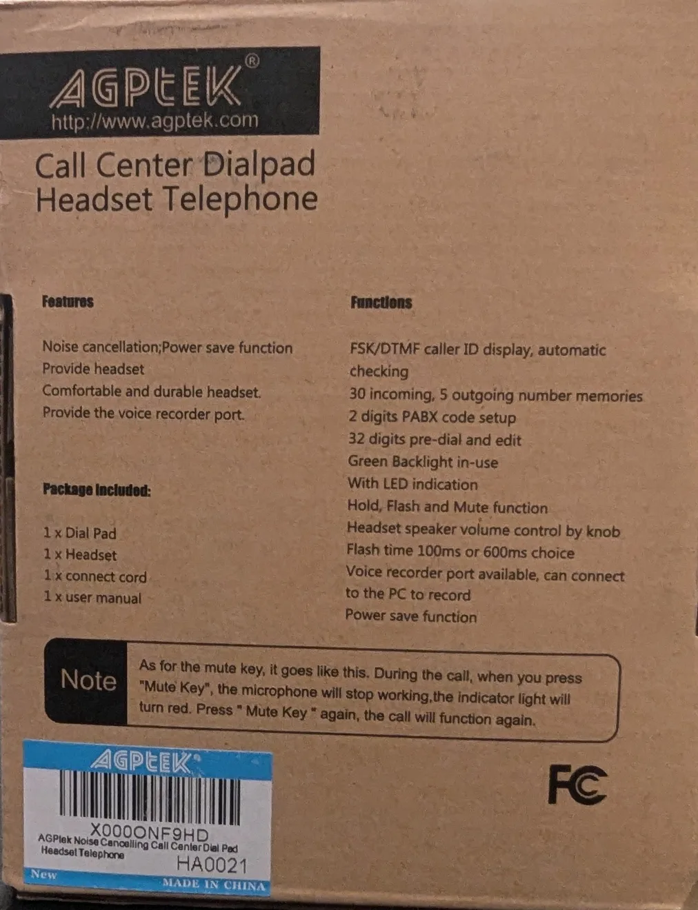 AGPTEK Call Center Dialpad Headset Telephone image indicator(2)