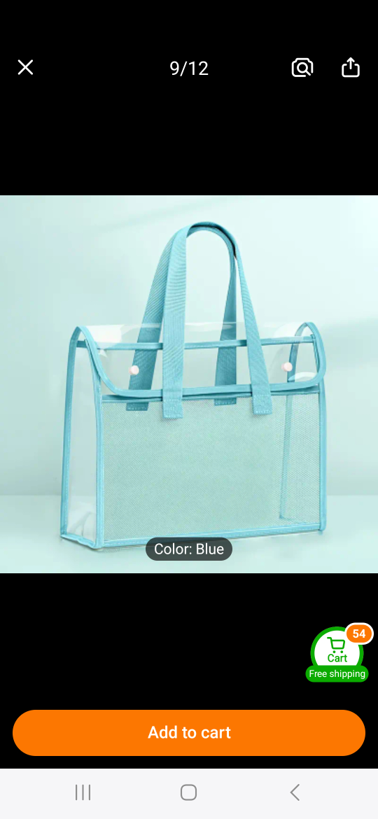 Clear Tote Bag with inner mesh