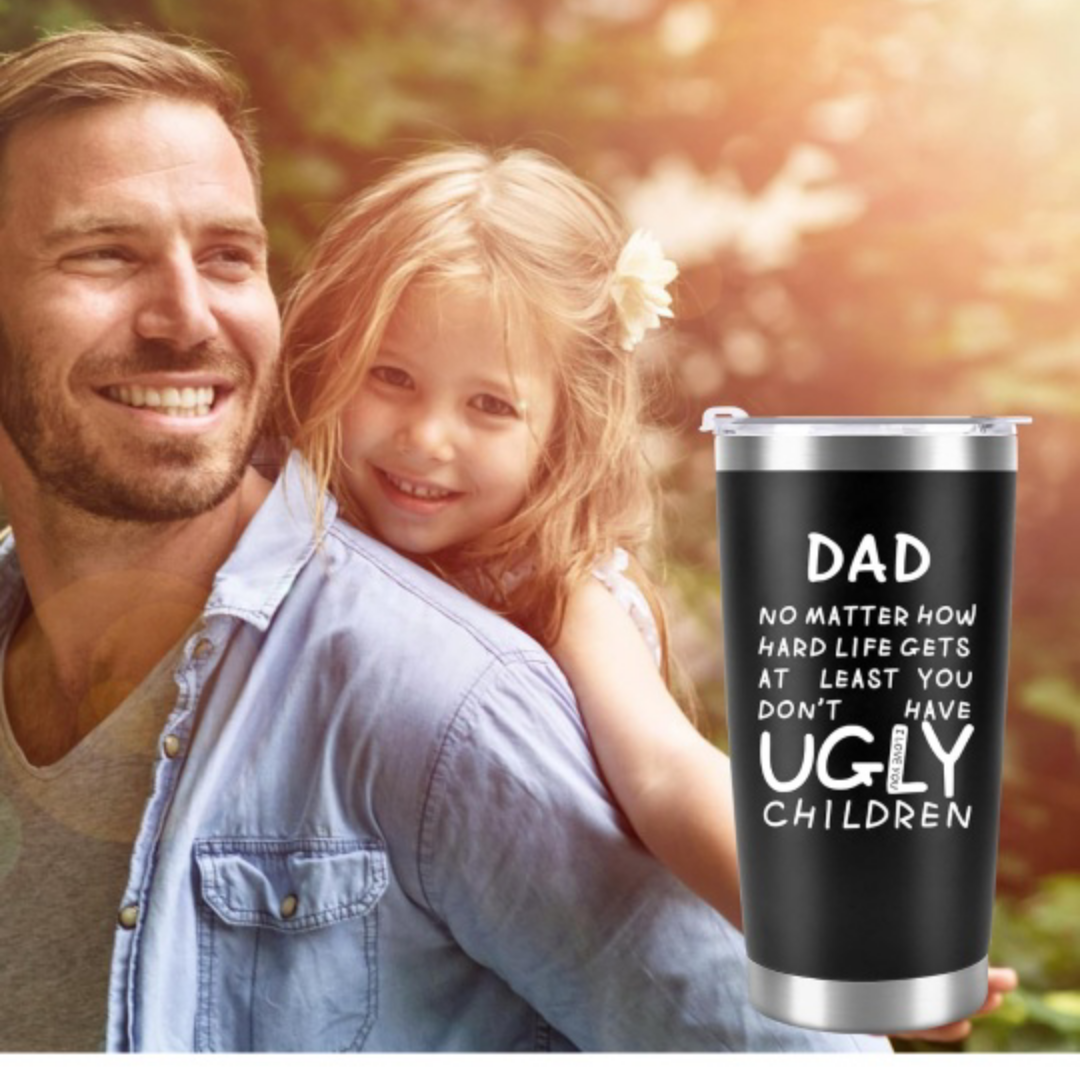 Stainless Steel Tumbler with Funny Dad Quote - photo 2