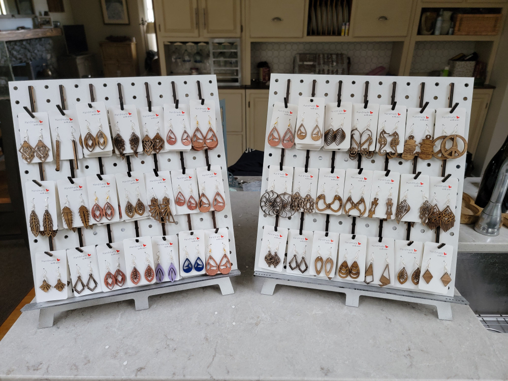 Laser Cut Wooden Dangle Earrings - photo 2