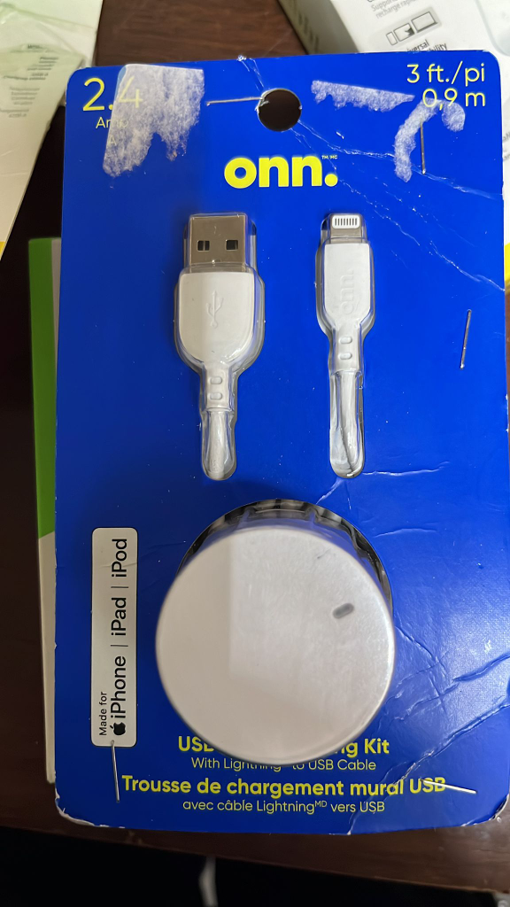 ONN. USB Charging Kit with Lightning to USB Cable
