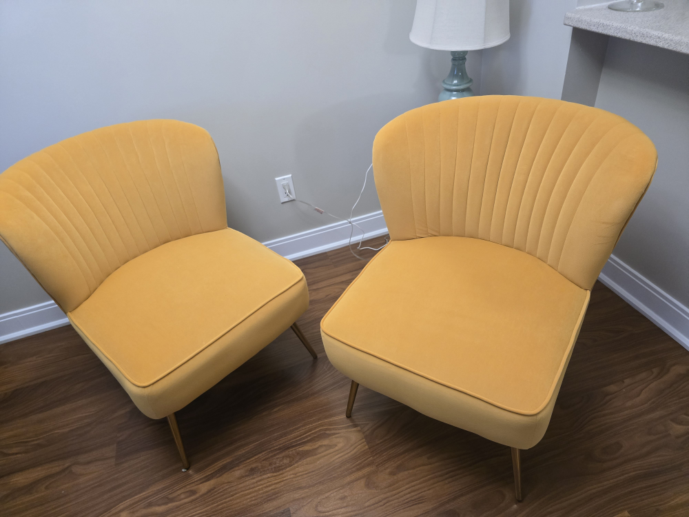 Mustard Yellow Velvet Accent Chairs - photo 5