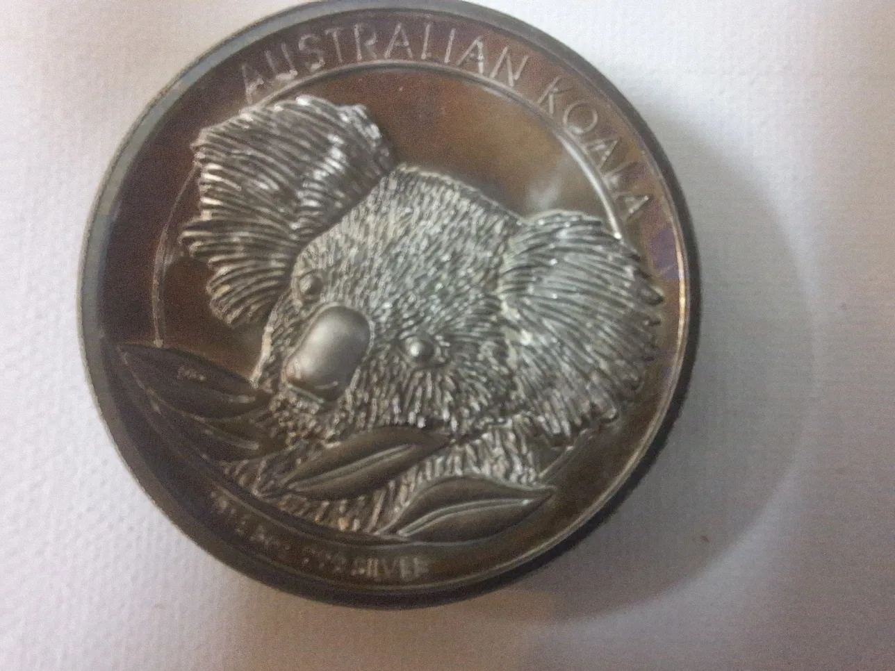 Perth 2014 Koala 8 Dollar 5 oz  .999 Silver Coin Tarnished image indicator(4)