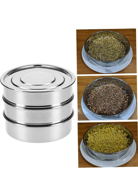 Soligt 4-Piece Stainless Steel Sprouting Tray image indicator(5)