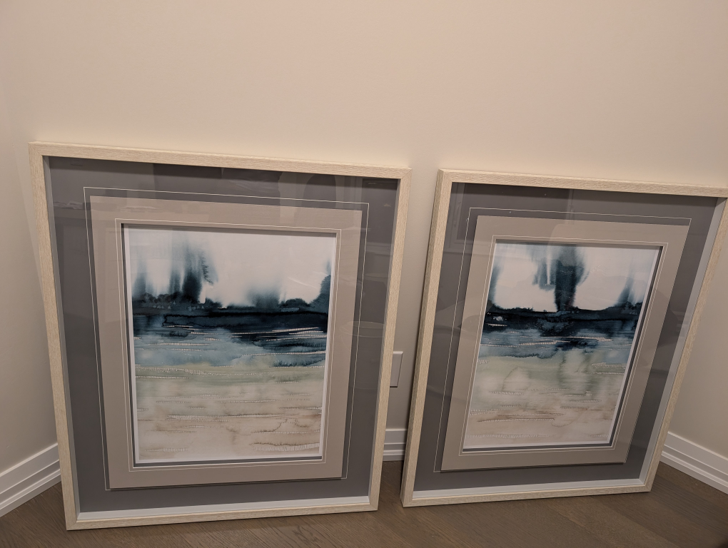 Set of Two Framed Abstract Wall Art