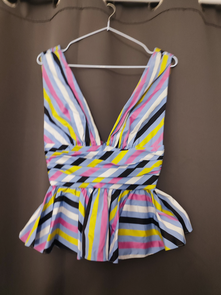 Caroline Constas Striped Peplum Top - photo 3