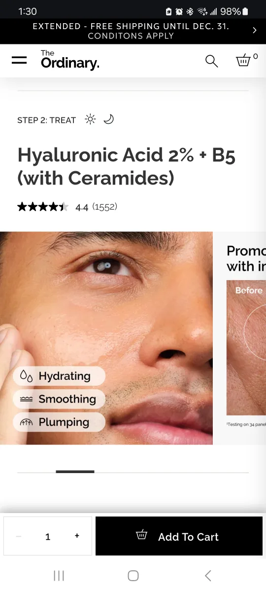 Hyaluronic Acid 2% + B5 by The Ordinary - $5 each image indicator(2)