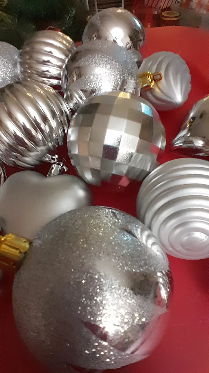 Silver Christmas Ornaments ** only 1 bag left ** image indicator(6)