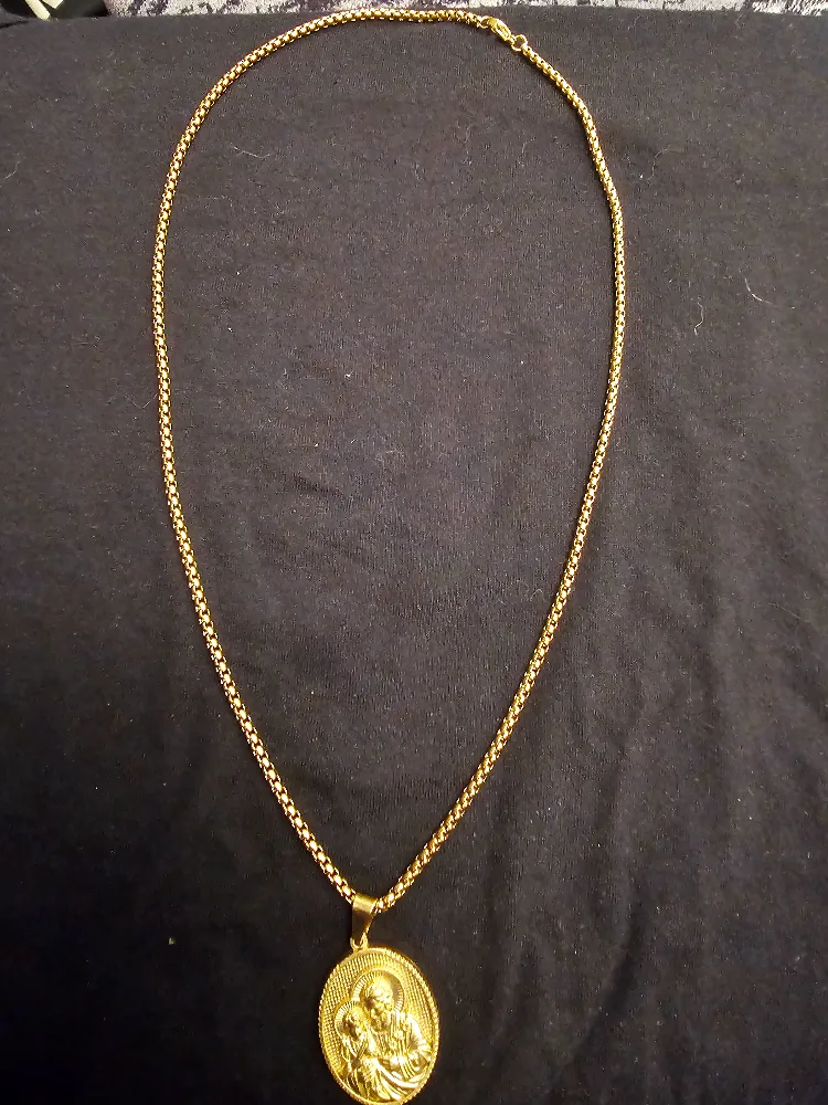 Gold filled Chain Necklace with Religious Pendant image indicator(3)