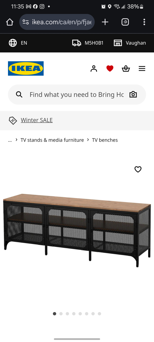 Half Price IKEA FJÄLLBO TV bench, black, brown - photo 2