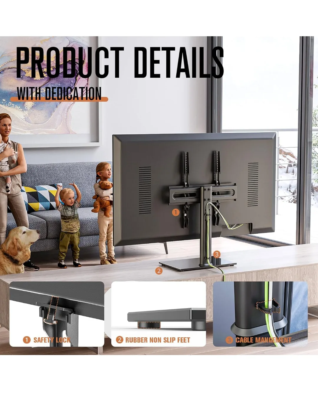 TV Stand with Height Adjustment and Shelf image indicator(3)