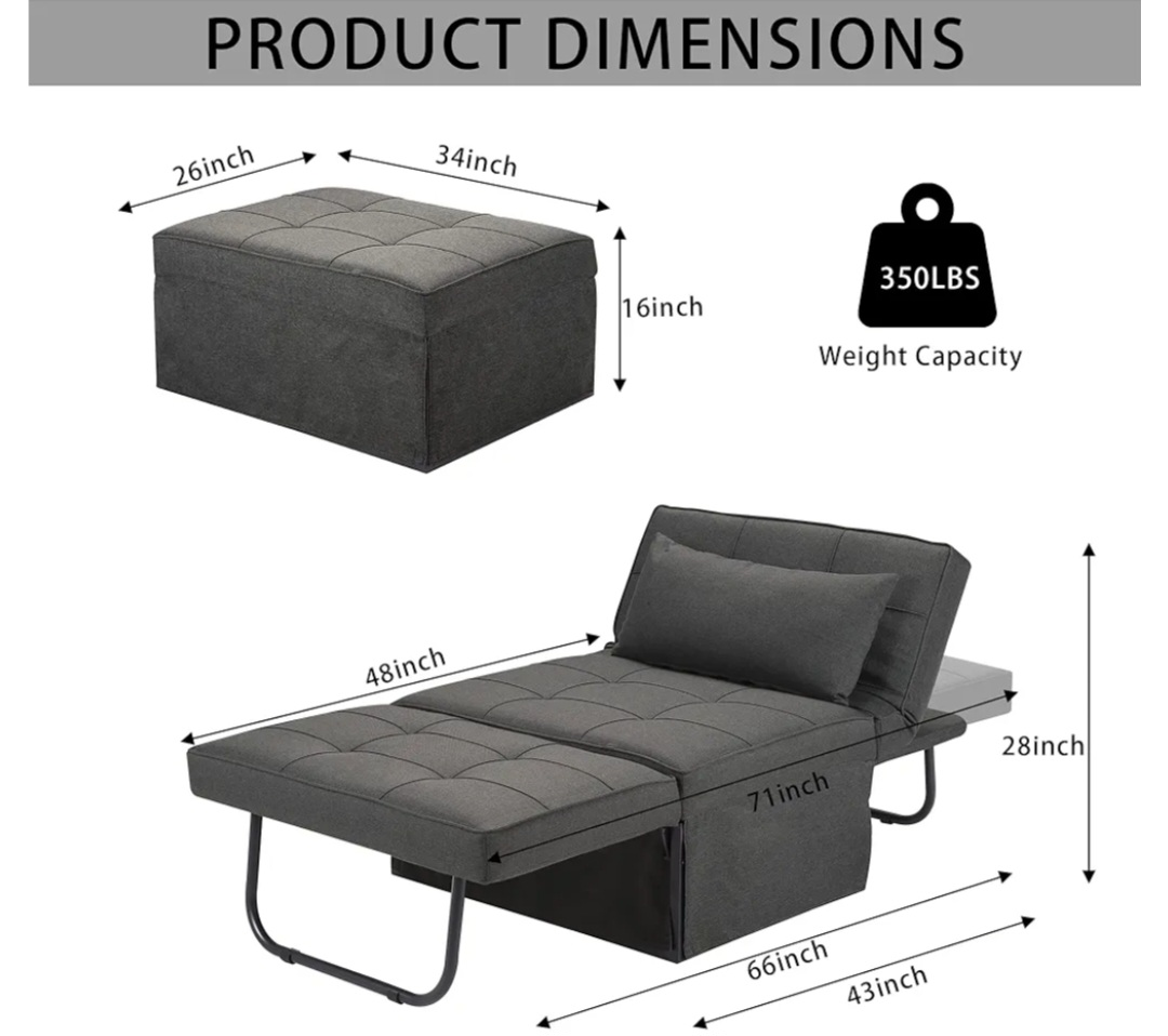 Foldable Sofa Bed with Ottoman - new in box - photo 3