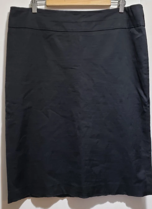 Black satin pencil skirt