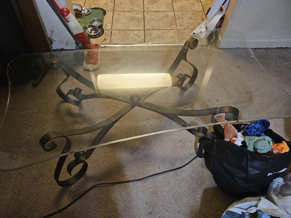 Glass and Metal Coffee Table - photo 3