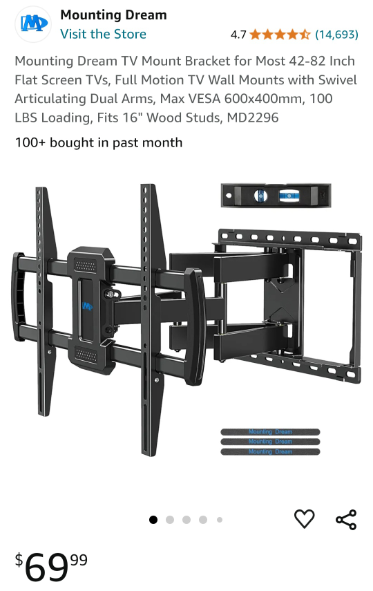 Mounting Dream TV Wall Mount Bracket