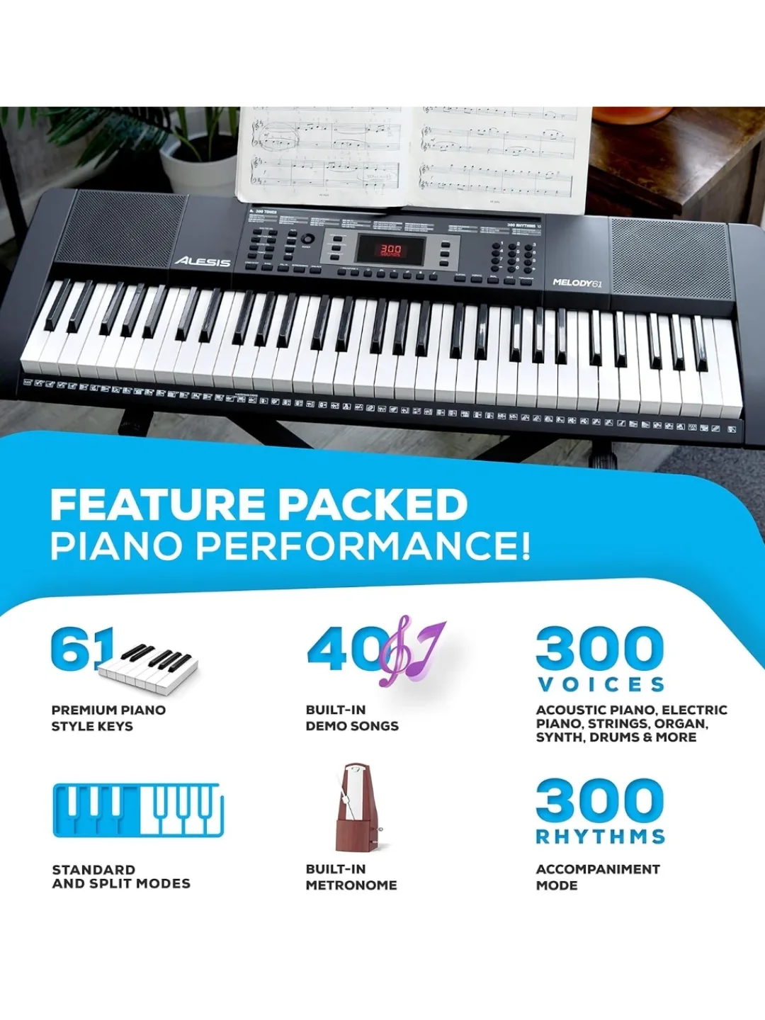 keyboard with stand and bench - Alesis Melody61 image indicator(2)