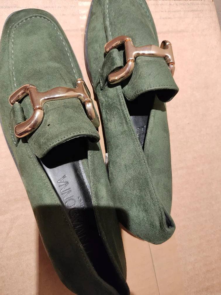 Primadonna Green Suede Loafers image indicator(2)
