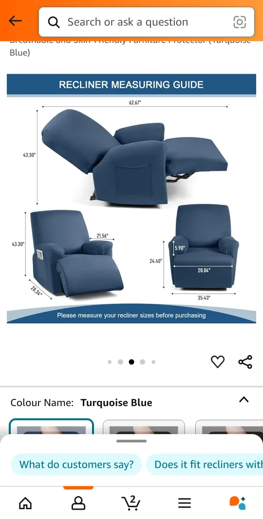 TAOCOCO Recliner Chair Cover - 4-Piece image indicator(4)