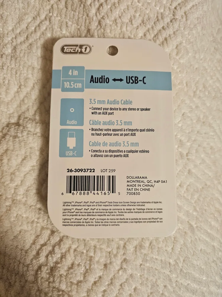 #freecycle Tech1 3.5 mm Audio Adapter - USB-C to Audio image indicator(2)