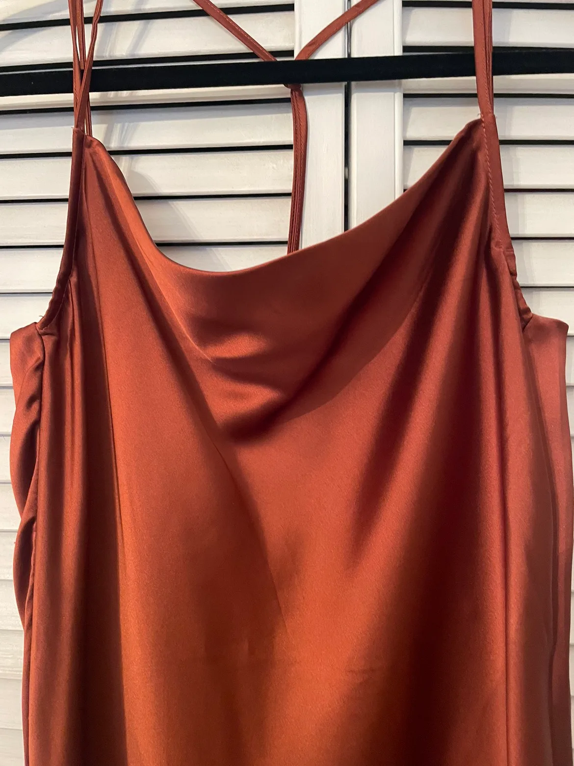 Brown cowl neck dress image indicator(2)