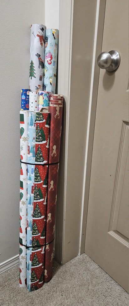 Christmas wrapping paper rolls