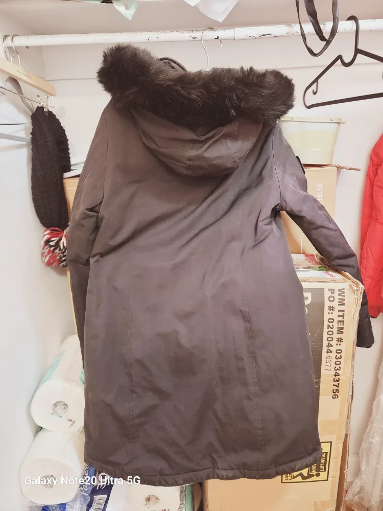 Black Winter Jacket with Fur Hood 50% down image indicator(2)